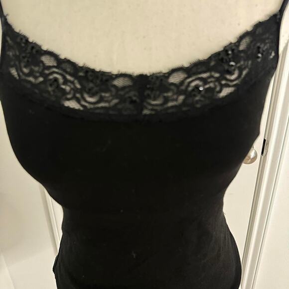 Energie Size Medium 95% Cotton Vintage Perfect Fit Cami With Sequins On The Lace - Picture 5 of 5